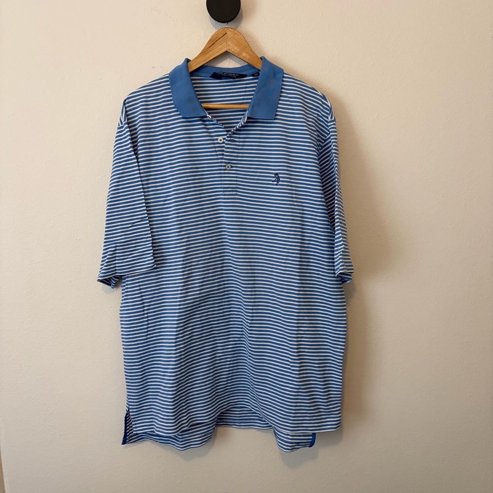 Polo Golf Ralph Lauren Blue & White Striped Polo XL